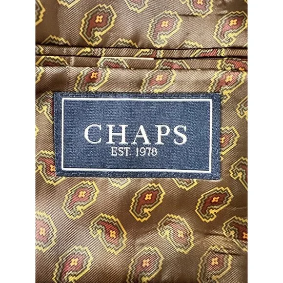 VTG Chaps Ralph Lauren Men's 44L Tan Corduroy Blazer Jacket Sport Coat Career - Picture 11 of 14